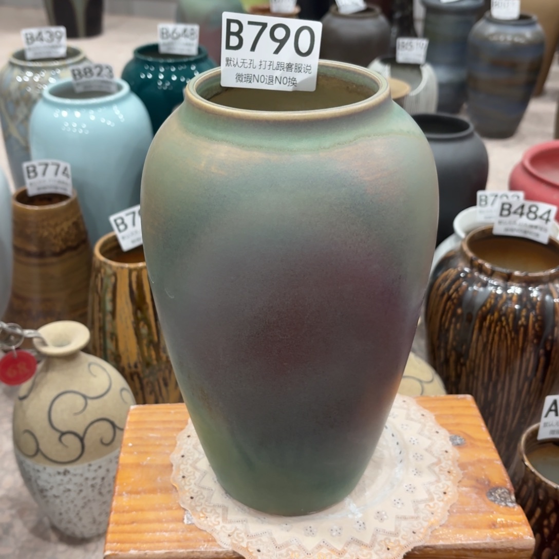 摆件瑕疵780 景德镇陶瓷花瓶高27口9.5