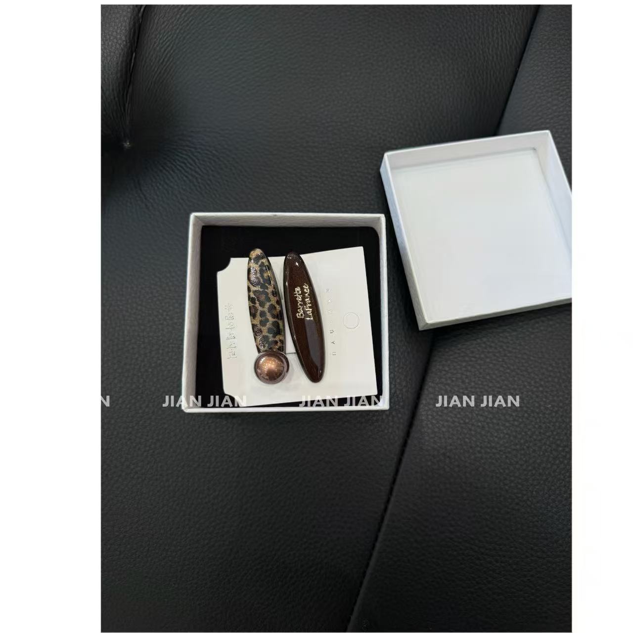 剪剪家【琥珀豹纹】秋冬日韩风女鸭嘴夹简约一字夹百搭发夹B3369