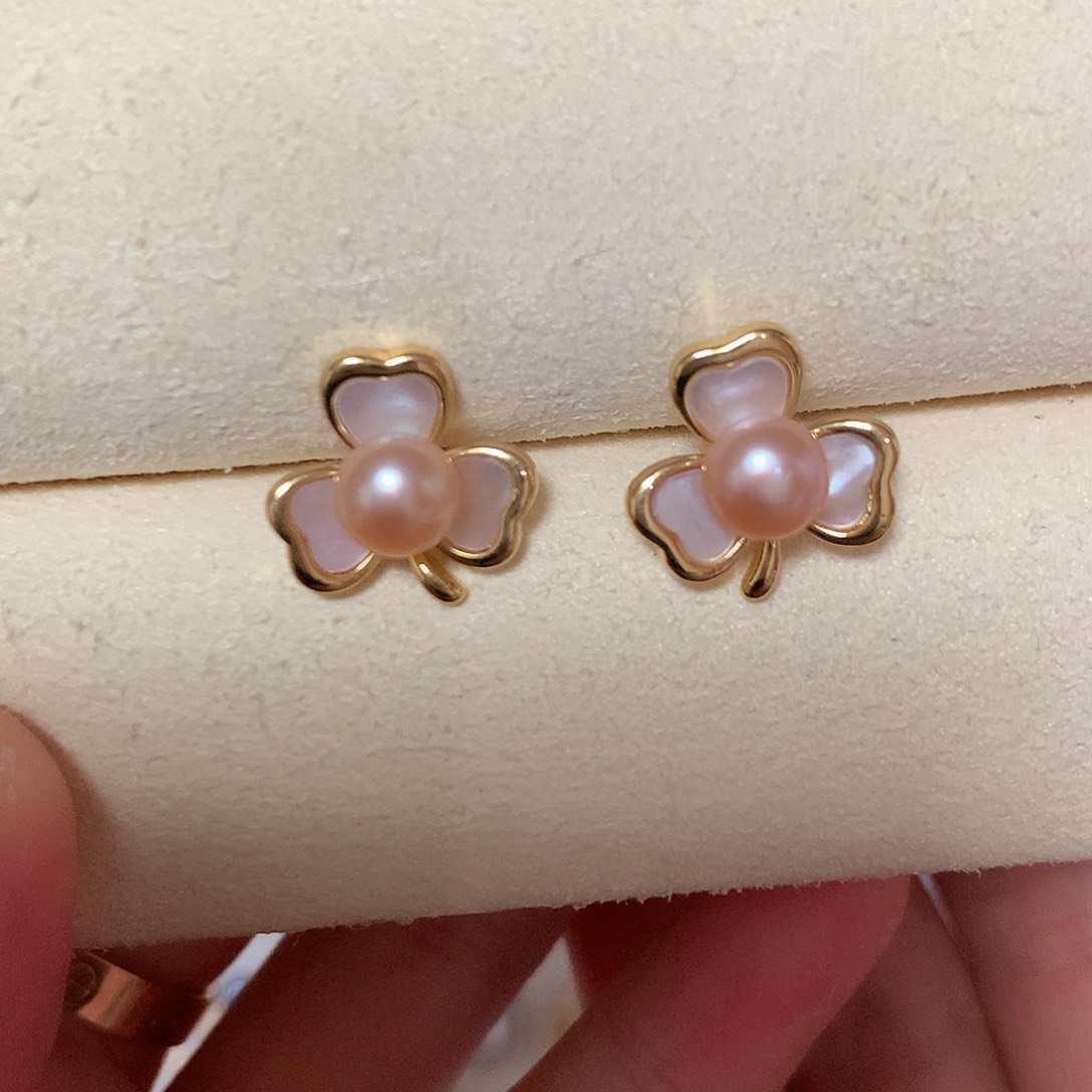 淡水珍珠耳饰合金