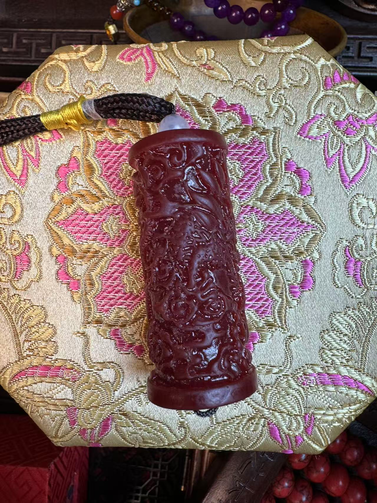 【嘉琪精品推荐】龙涎龙盘柱把件