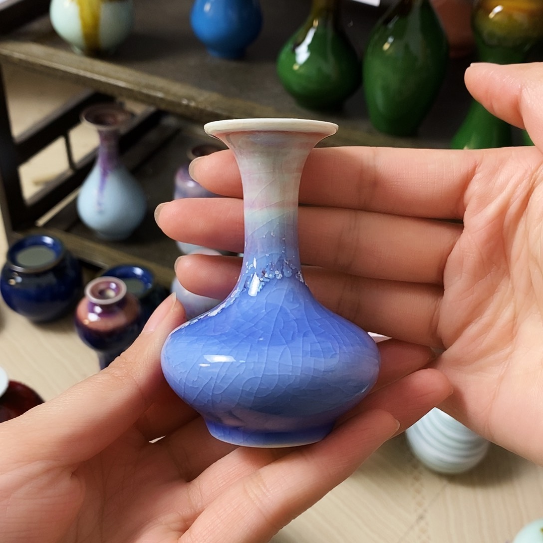摆件景德镇高温陶瓷小花瓶