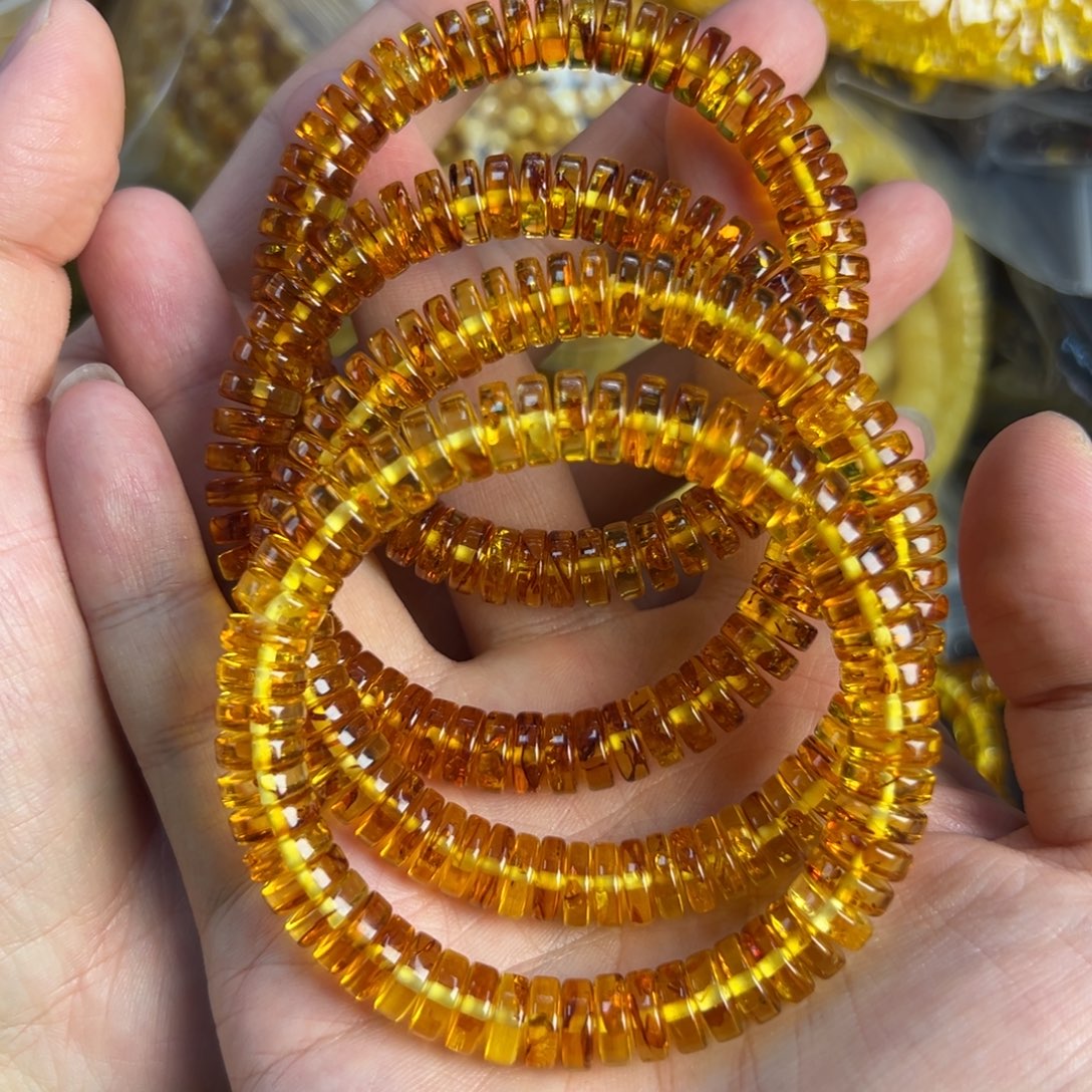 琥珀未镶嵌裸石9mm花珀多样发其一014