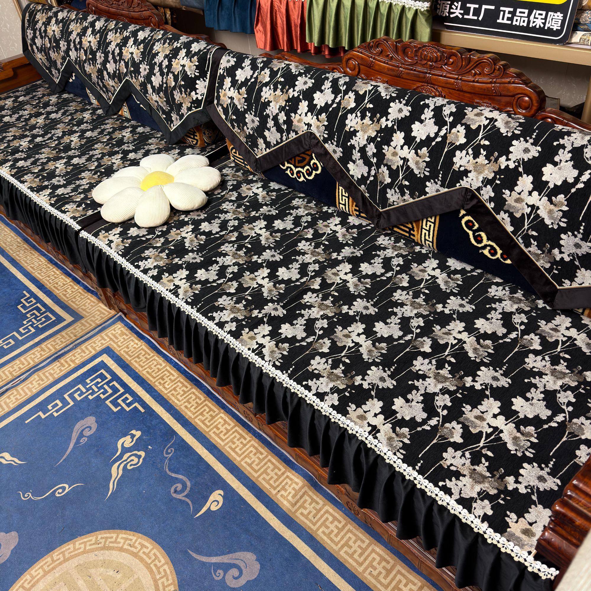 【原创设计师】高级感西藏式床垫加厚沙发套罩坐垫全盖布防滑靠背巾