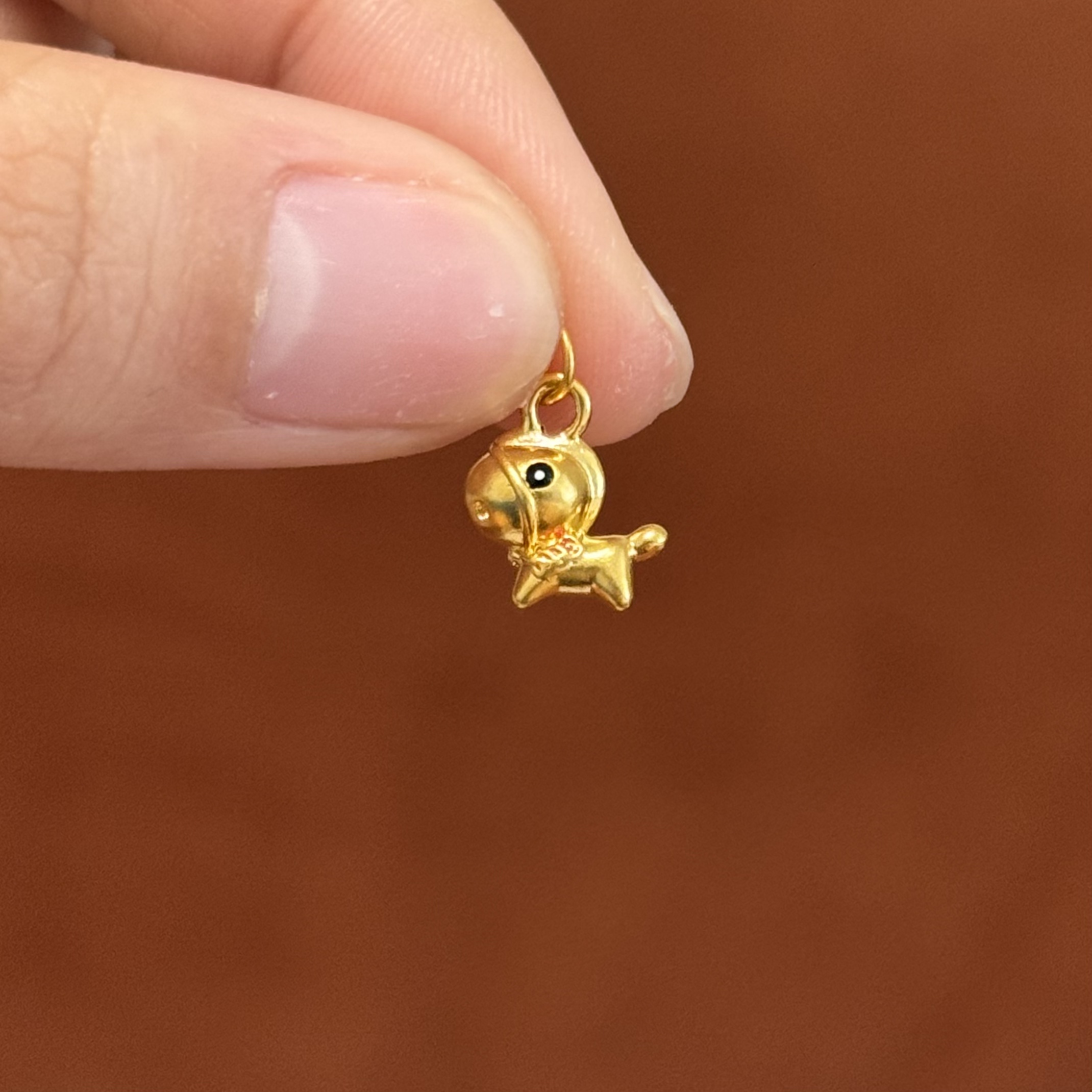 贝贝黄金 足金999 大头钱串小马 珐琅彩 圆环 5D工艺 2 25