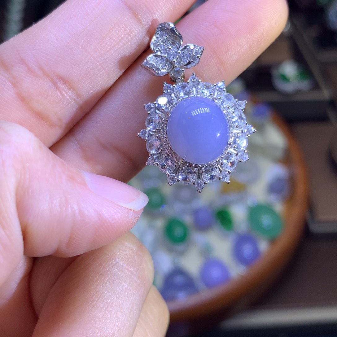 翡翠戒指银S925镶嵌翡翠