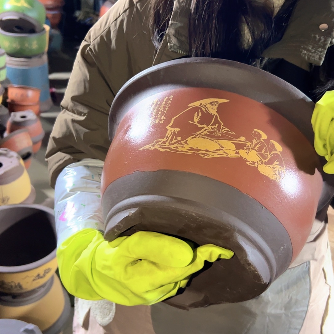 30红色孔夫子三角金钟花盆