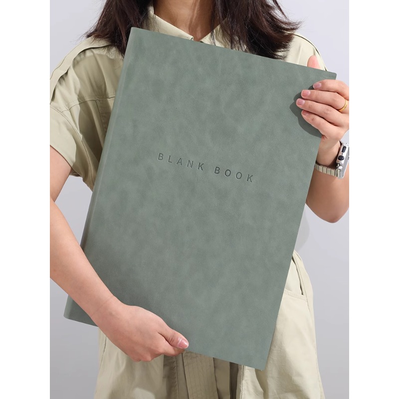 A3巨无霸超厚736页空白笔记本子软皮面大学生简约加厚记事本