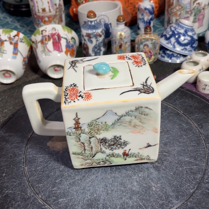 紫砂茶叶罐粉彩88888888888