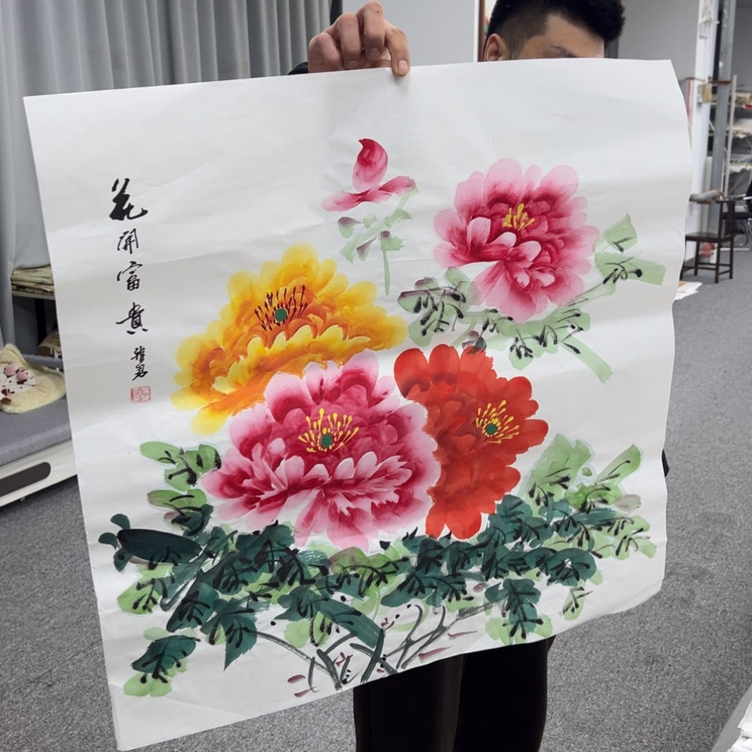 国画纯手绘西瓜宣纸