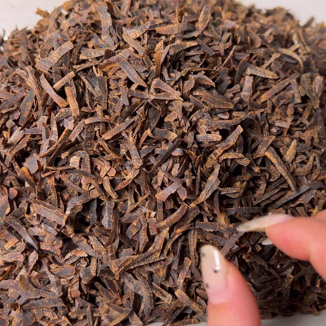 树脂制品丽*海南澄迈虎斑紫棋天然包壳沉水切丝料102克