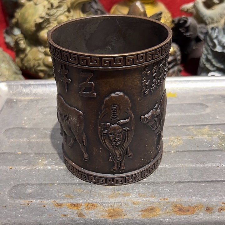 黄铜摆件，文房摆件