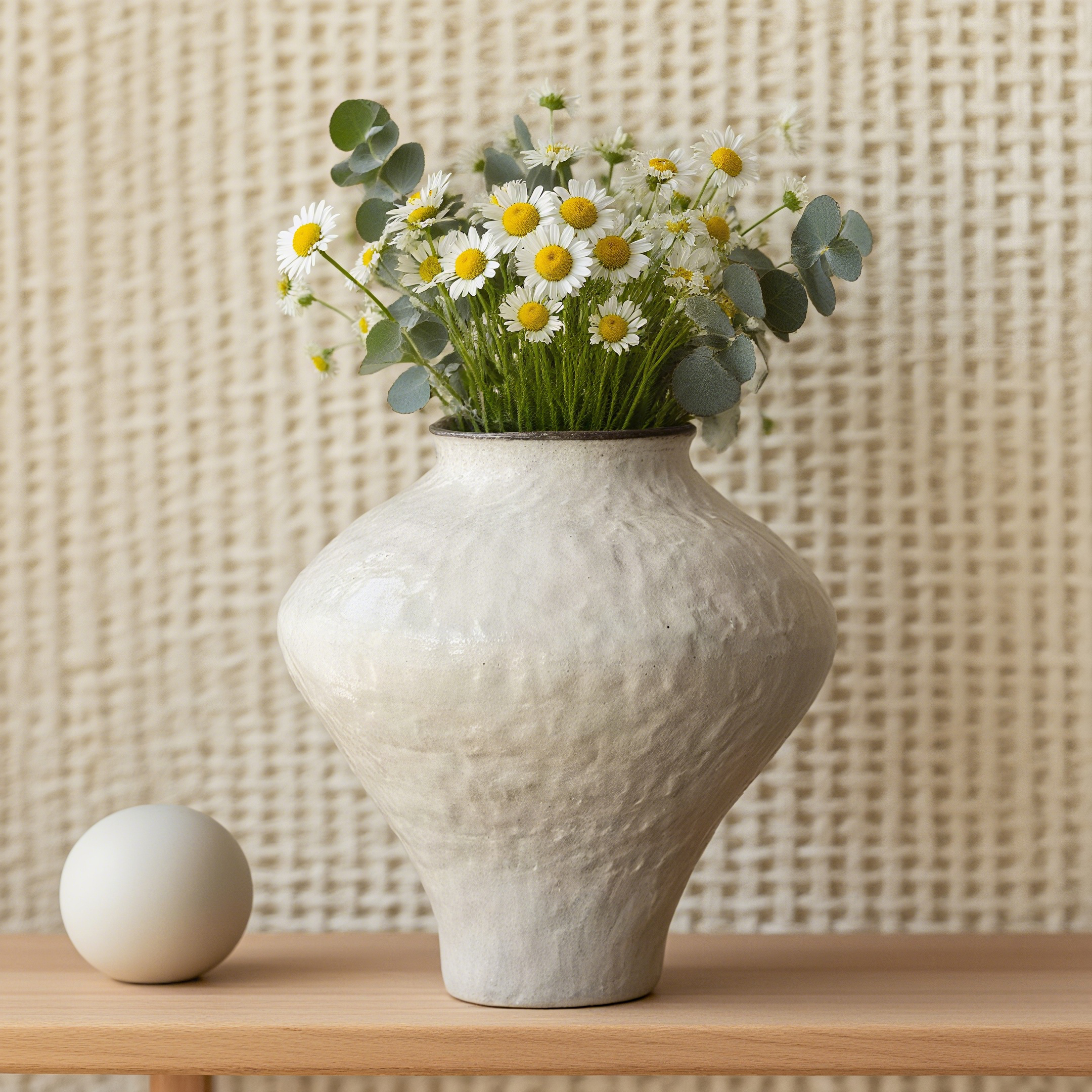 精选景德镇手工陶瓷花瓶纯白石榴尊欧式简约风家居摆件