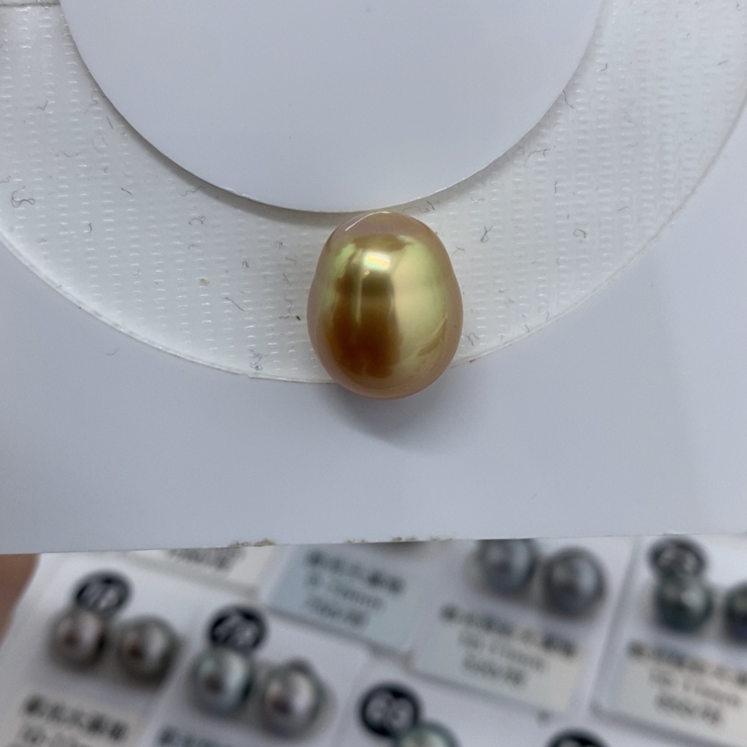 颈饰未镶嵌海水珍珠12-13mm 金珠 茶金