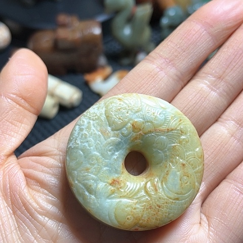 白玉菩提吊坠摆件