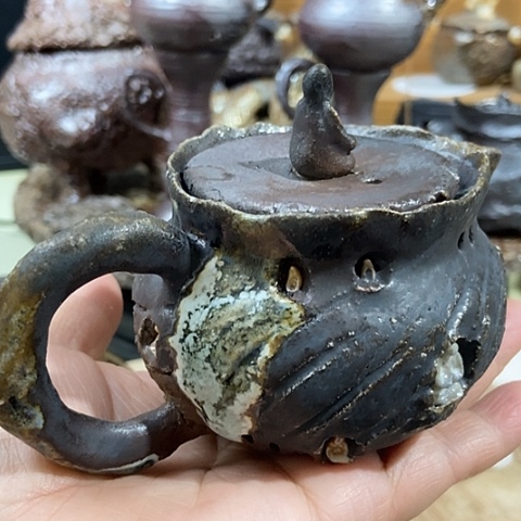 杯佛窟壶 柴烧裸烧手作品