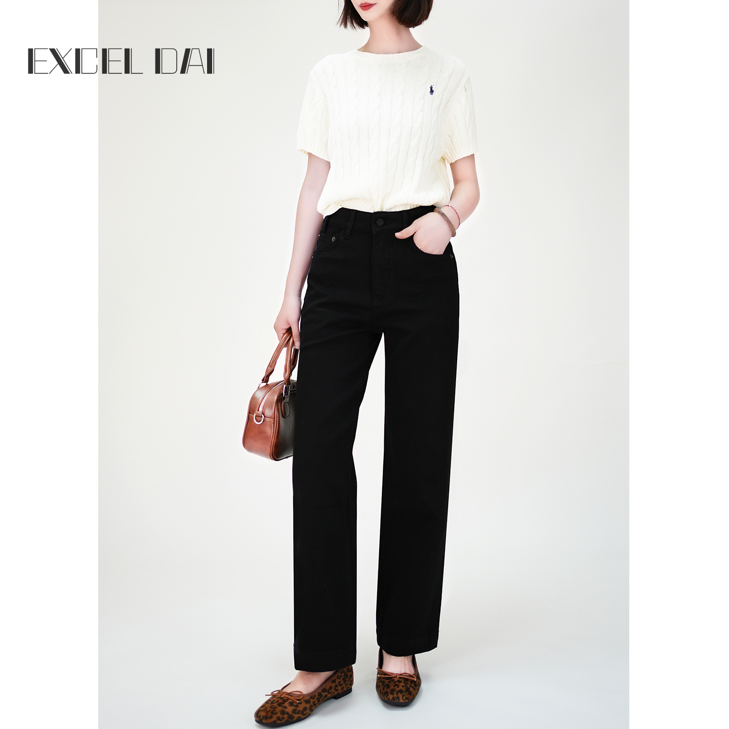 黑色窄版直筒牛仔裤女秋冬季2025新款显瘦四面弹小个子烟管法棍裤