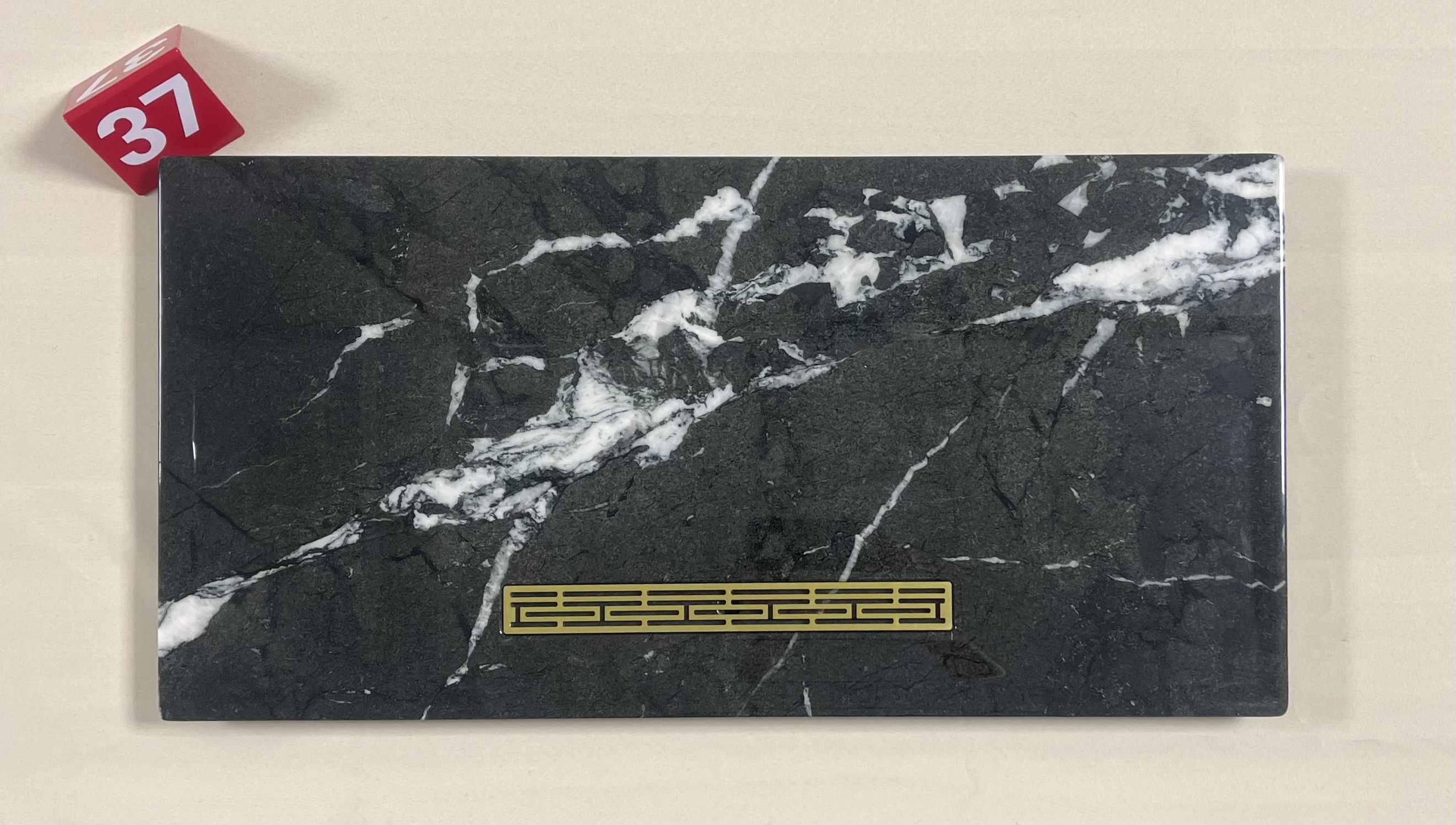 鱼肚黑天然石材现代简约风茶盘70x35cm