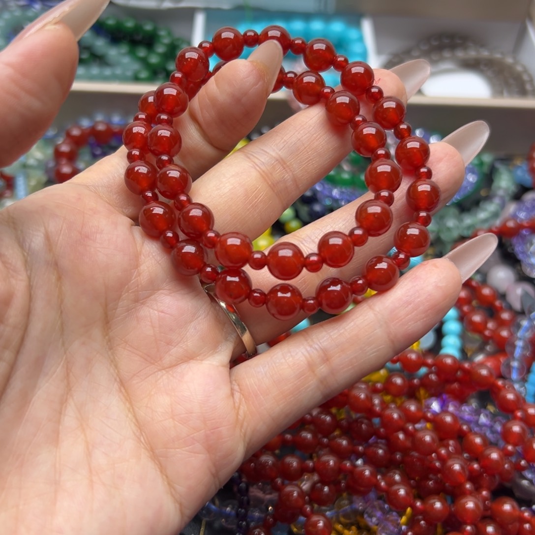 烟晶手链未镶嵌双圈露丝