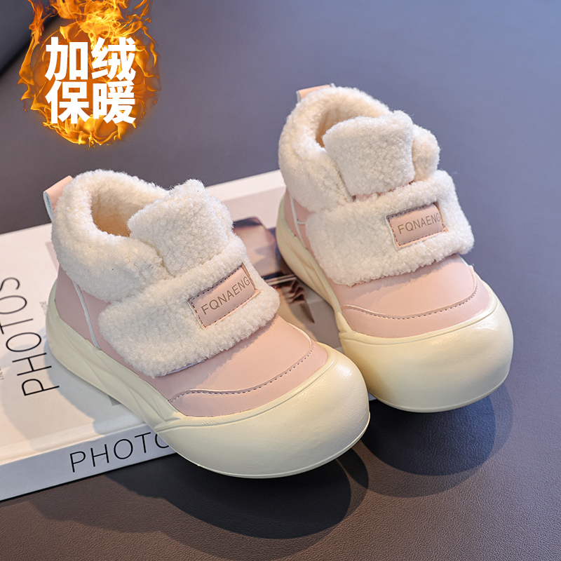 儿童棉鞋冬季2025年新款百搭软底女童鞋子加绒运动鞋男童保暖板鞋