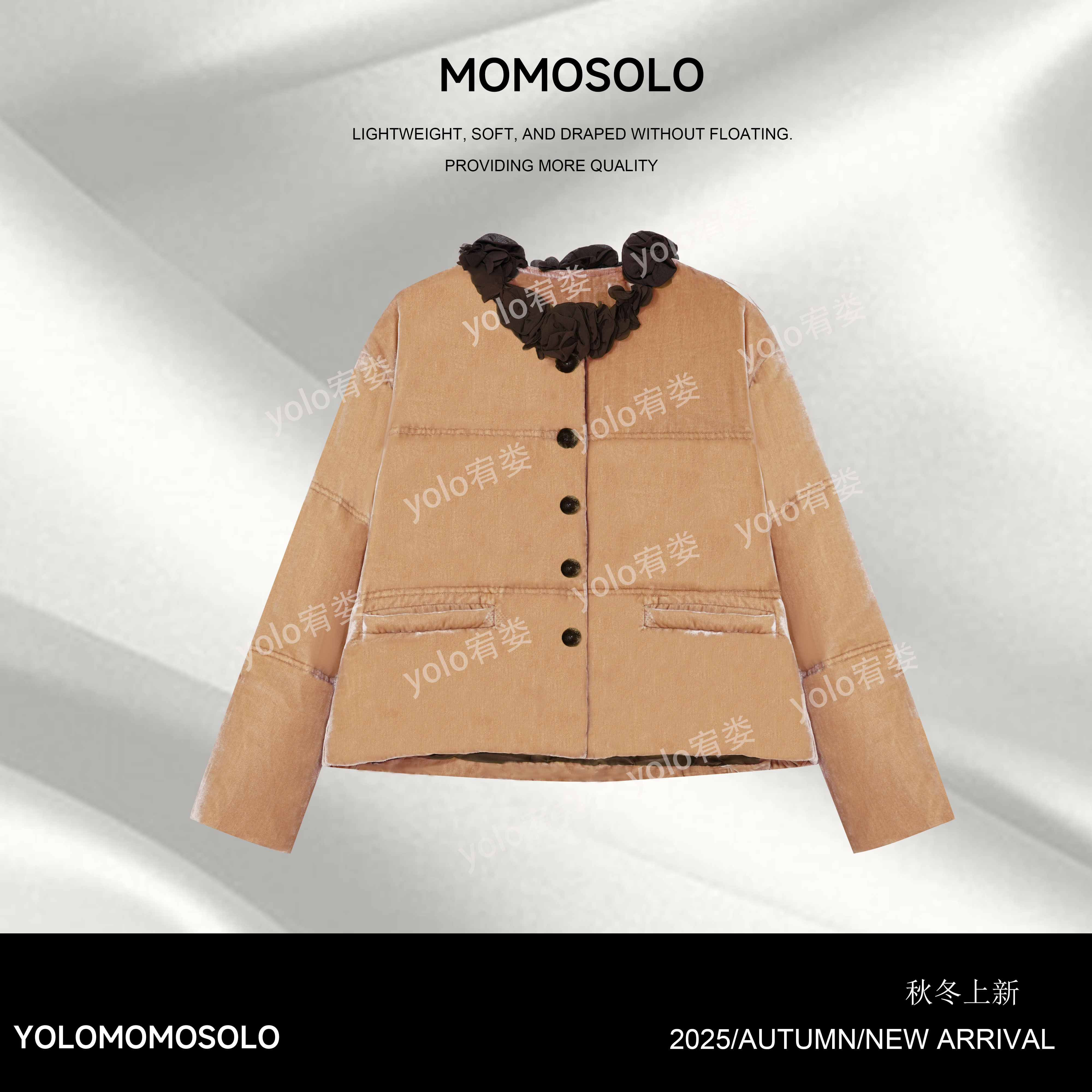 •柿柿顺栗•2025冬“金丝绒+90白鹅绒”原创手缝花边鹅绒服260214