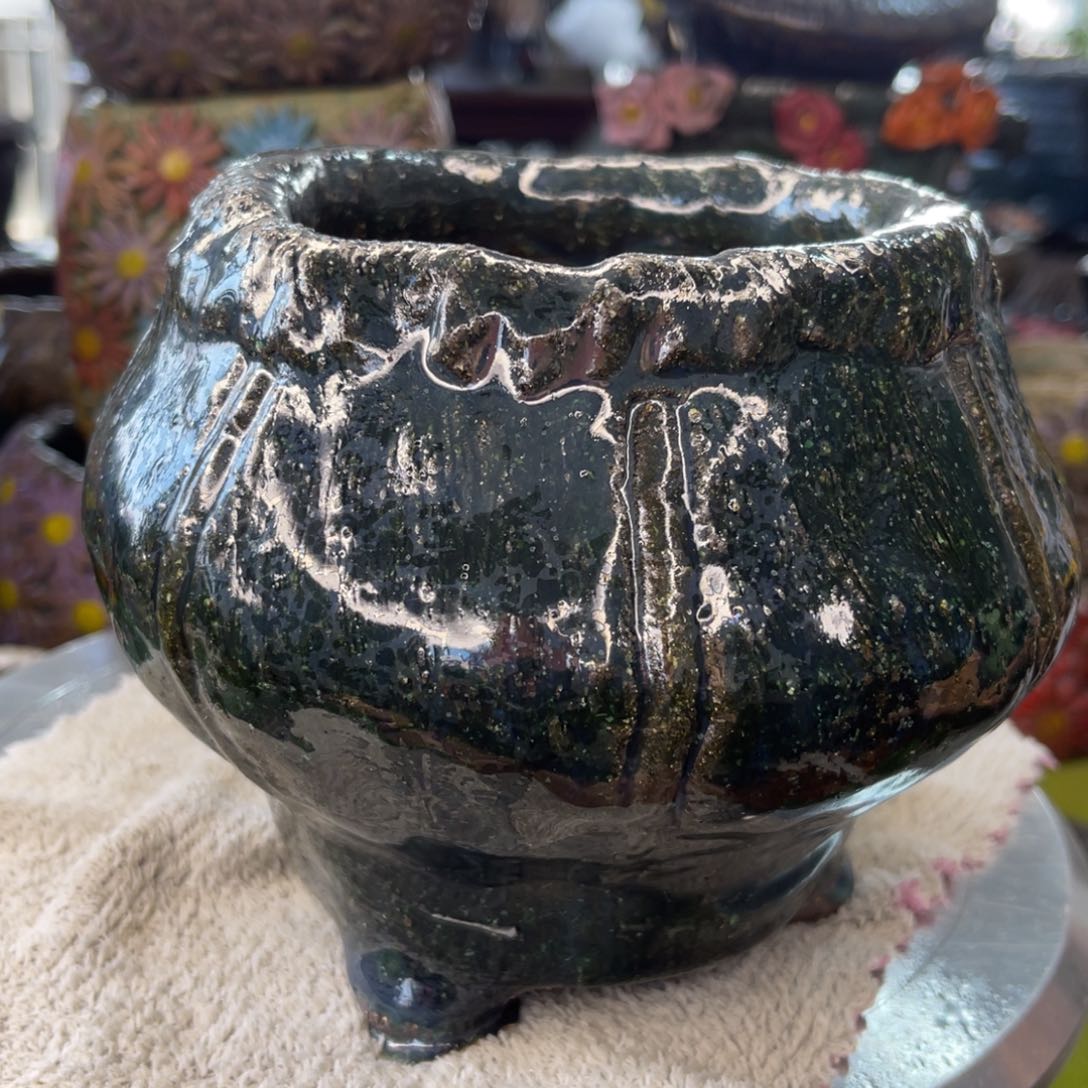 红陶粗砂陶手工花盆