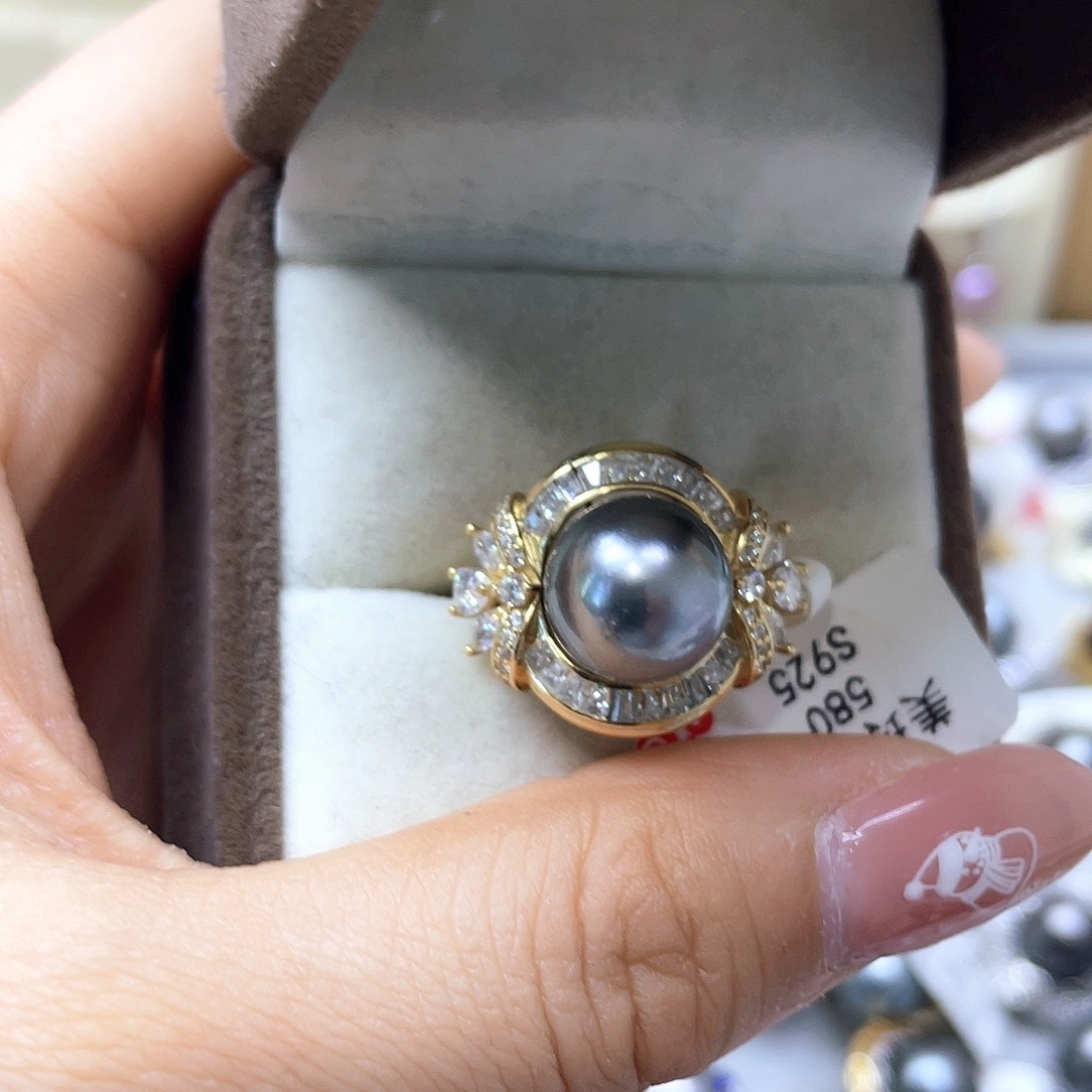 海水珍珠戒指银S925镶嵌
