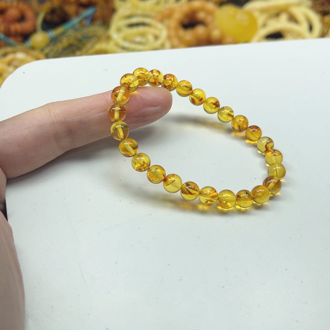 琥珀未镶嵌手链琥珀手串