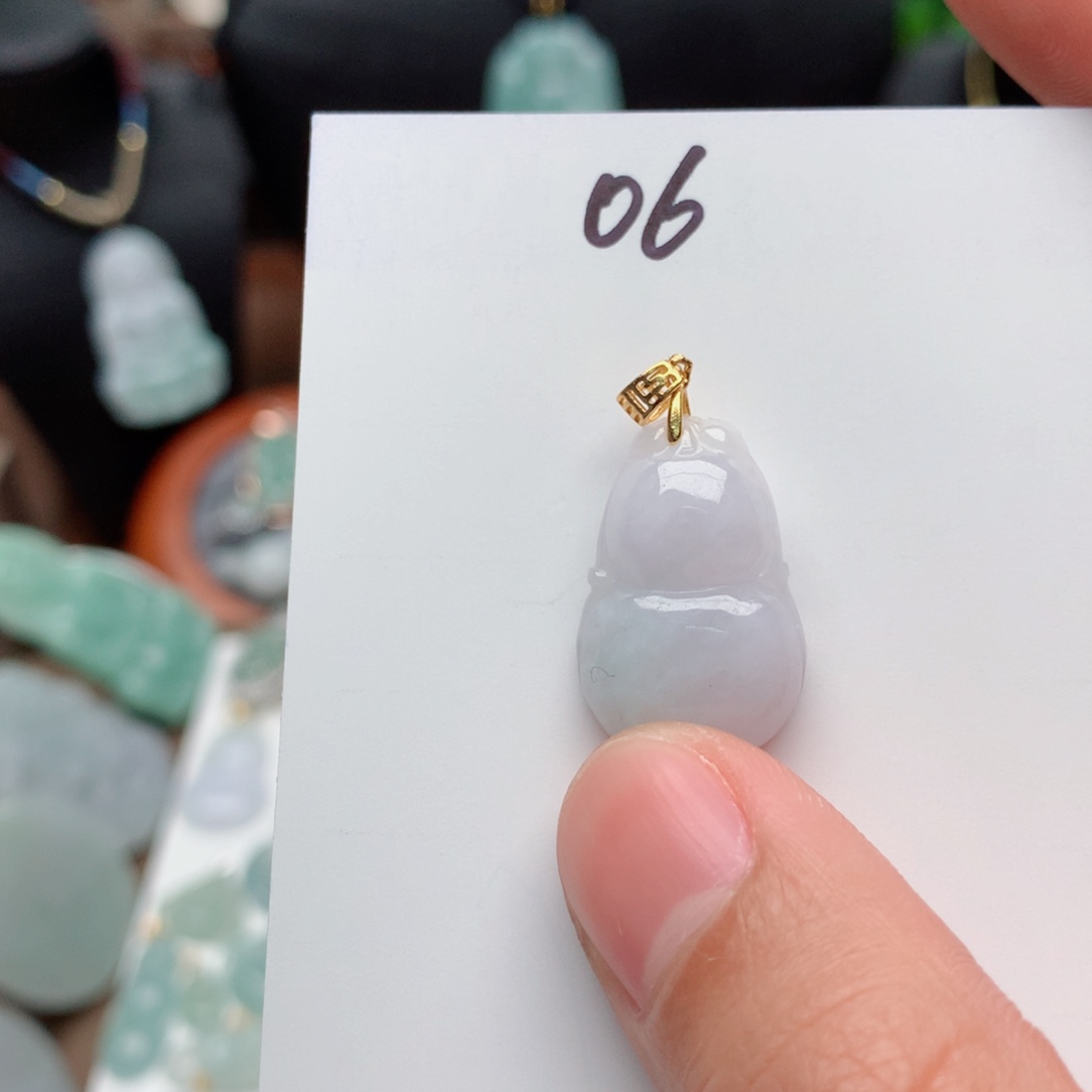 翡翠颈饰银S925镀金镶嵌吊坠