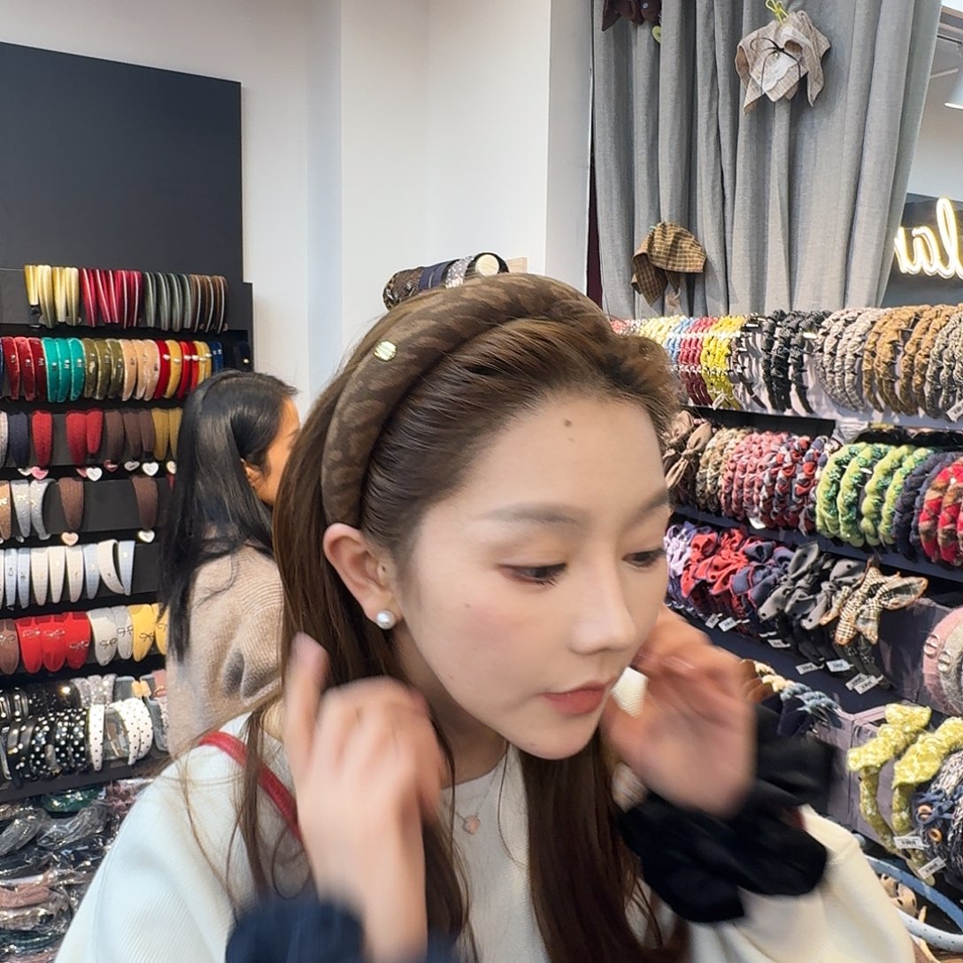 布艺非金属豹纹发箍