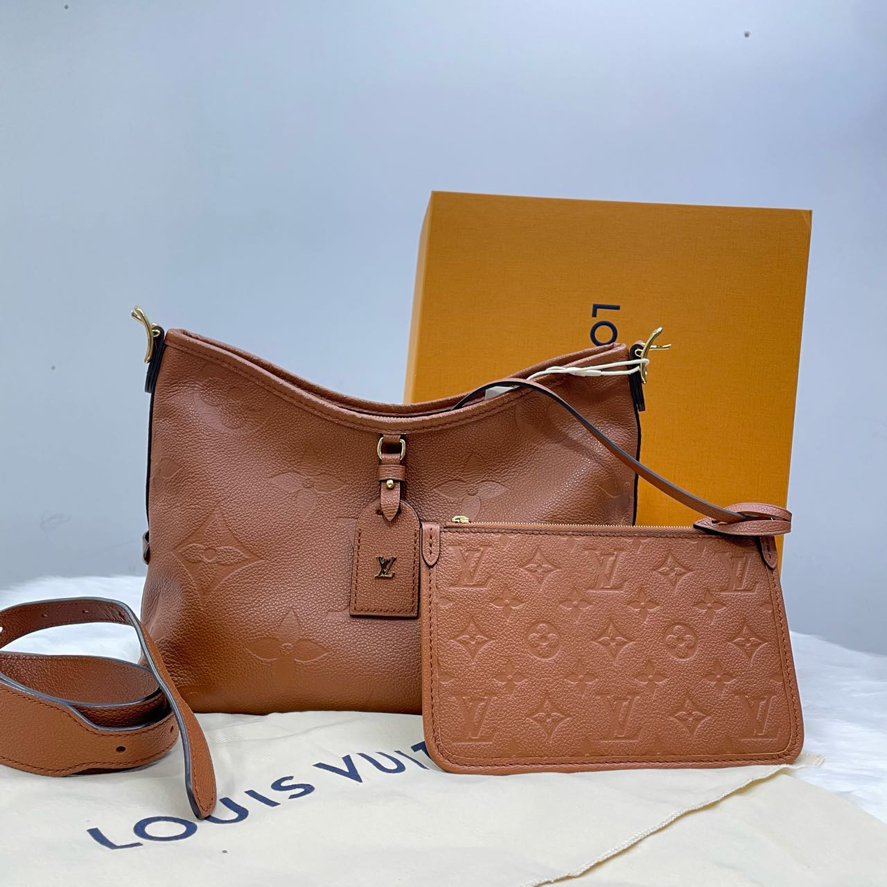 99新 LouisVuitton/路易威登 焦糖棕全皮carryall US59186