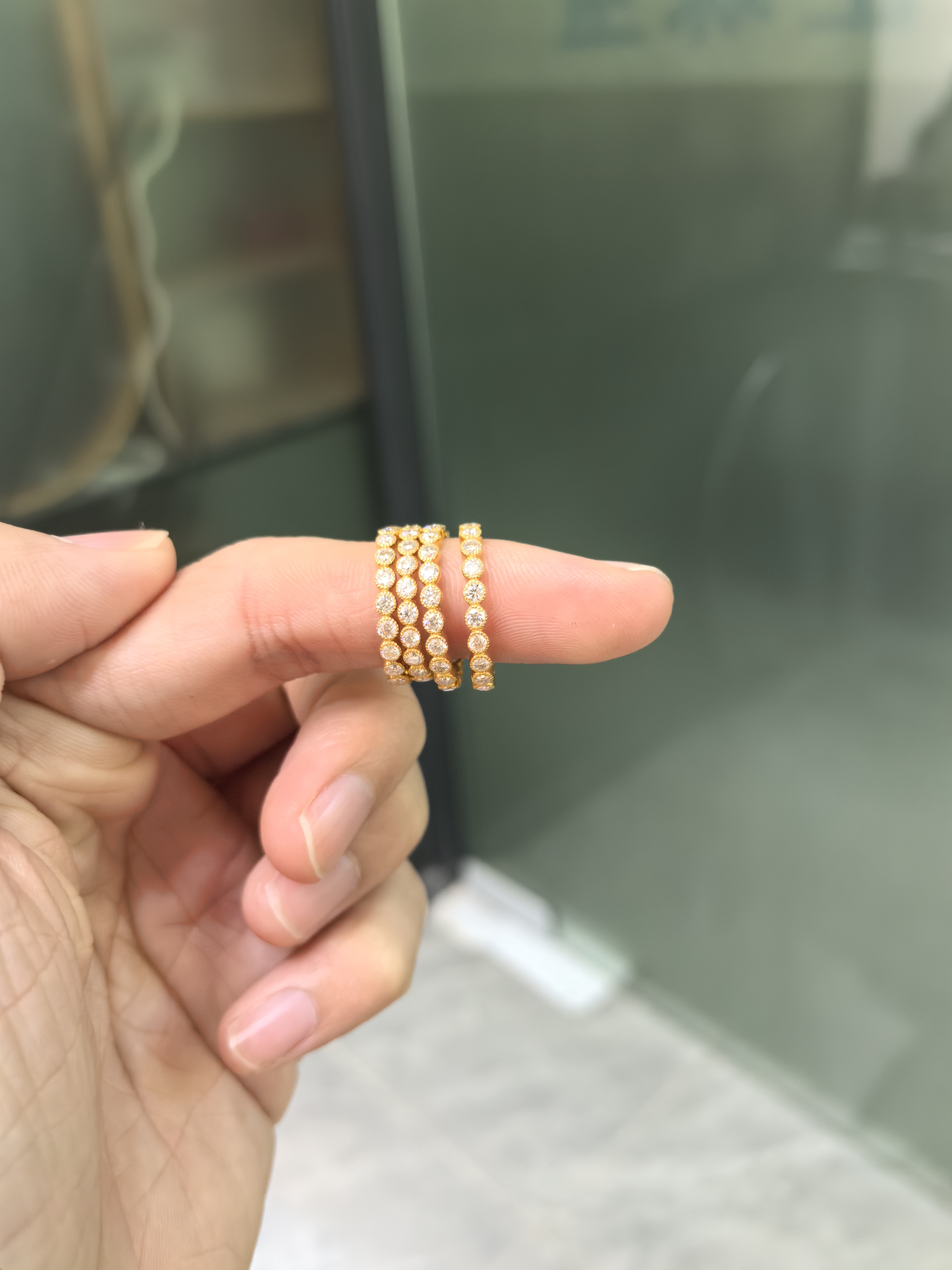 足金999黄金镶嵌泡泡戒指多样性发其一