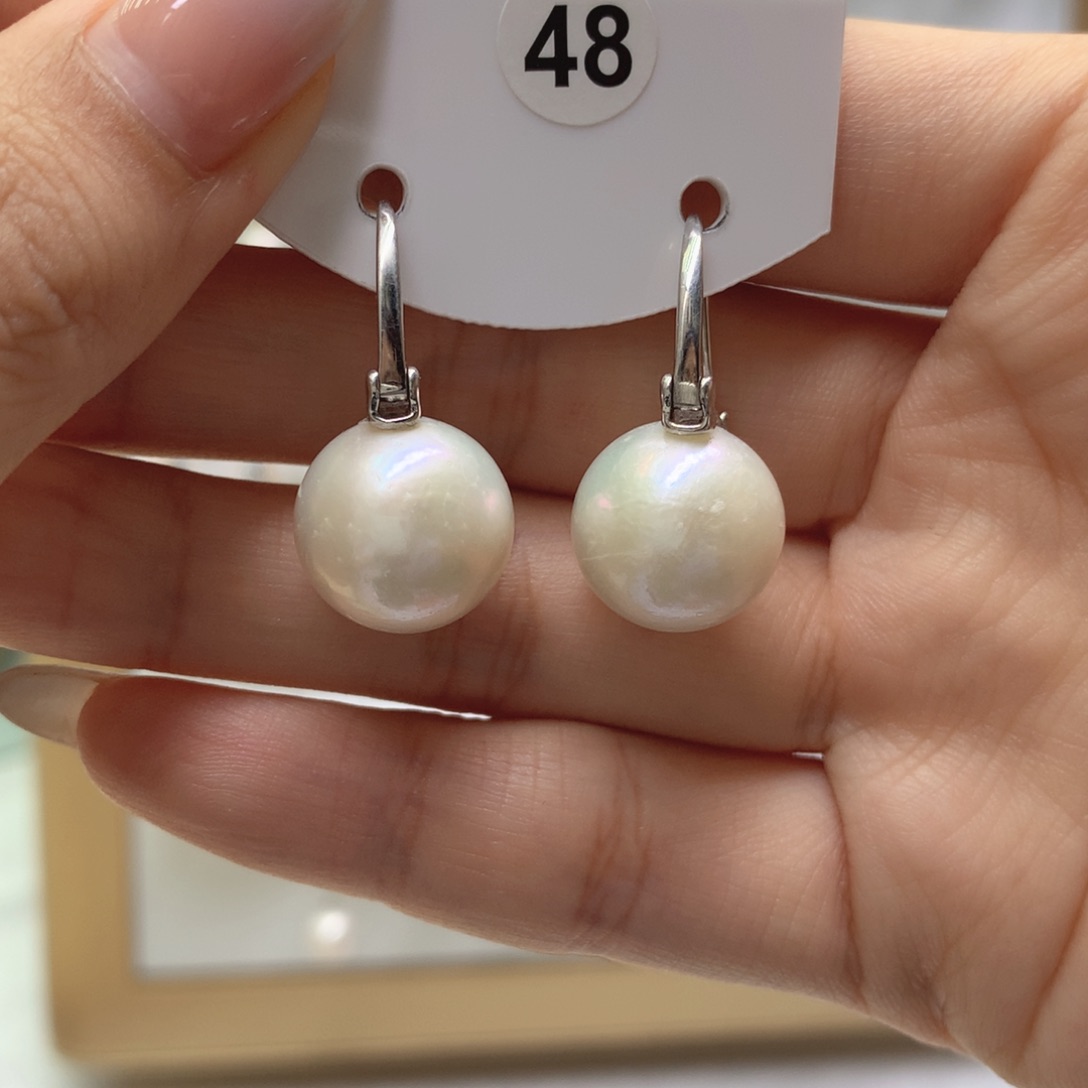 银S925镶嵌淡水珍珠耳饰
