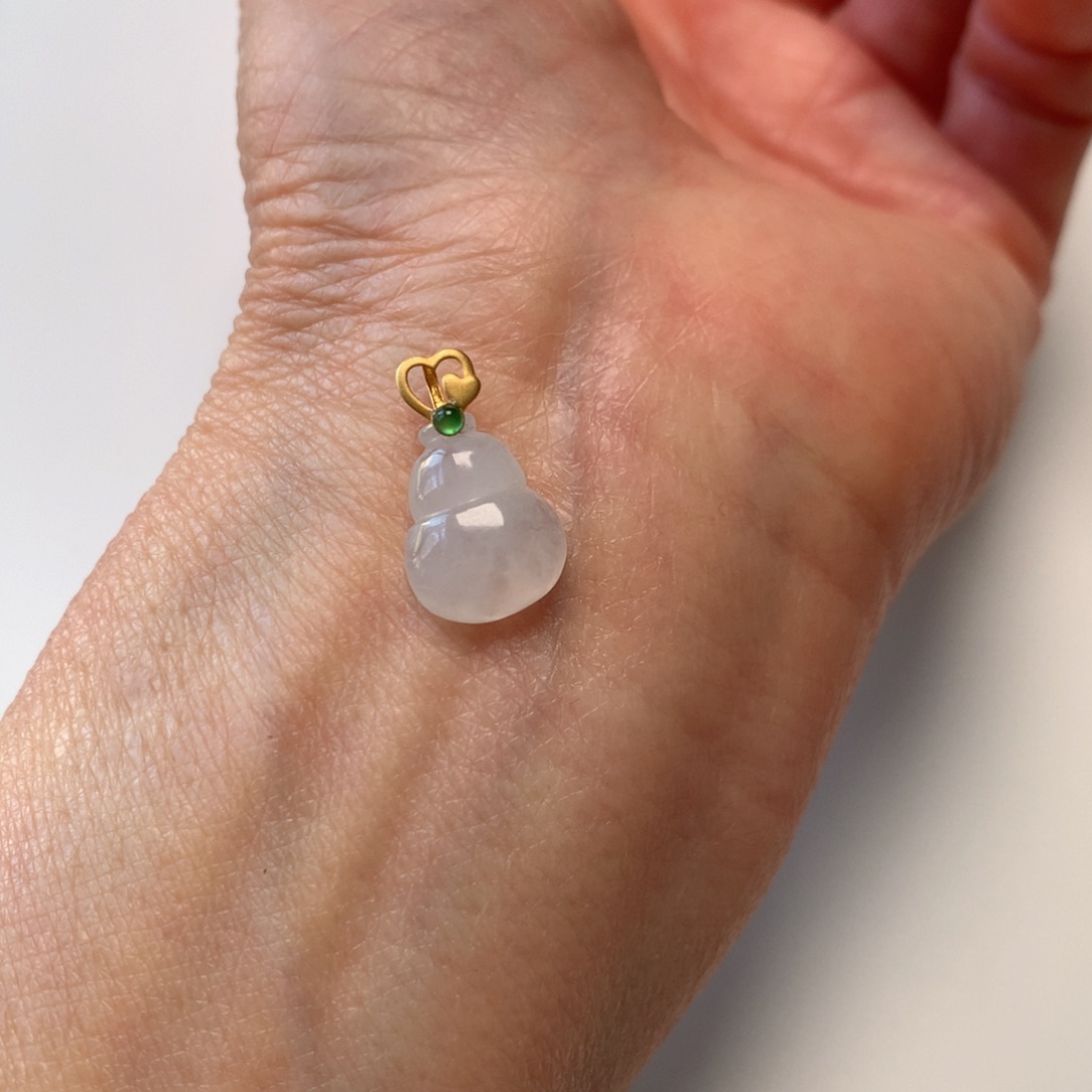 翡翠颈饰18K金镶嵌葫