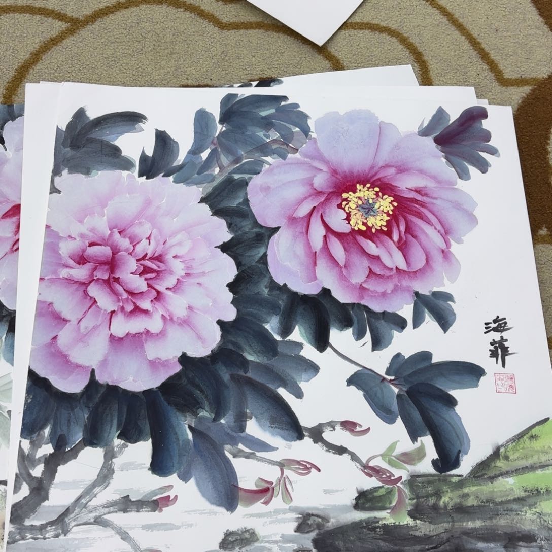 国画斗方卡纸60.50花鸟