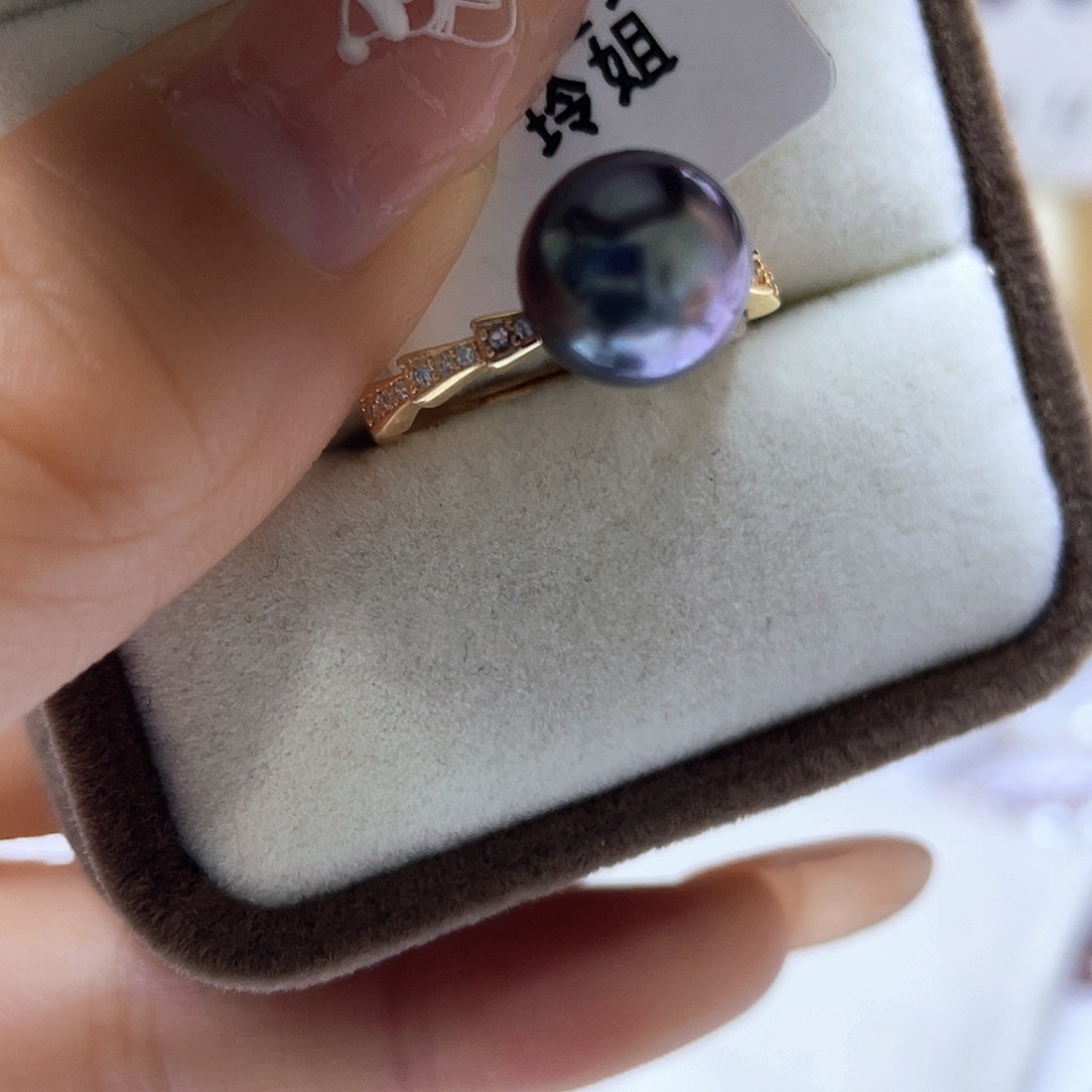 海水珍珠戒指银S925镶嵌