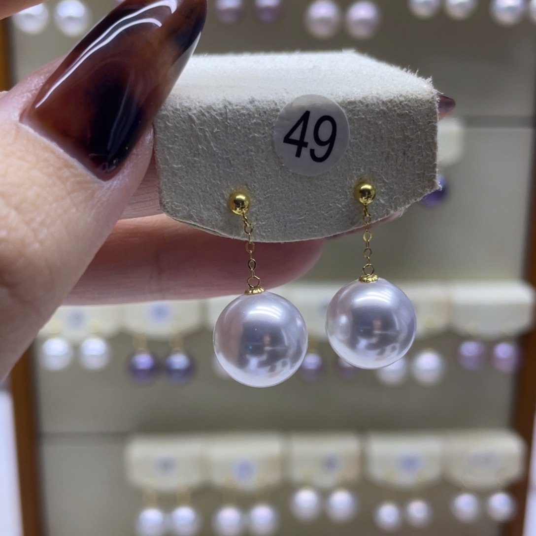淡水珍珠耳饰18K金镶嵌