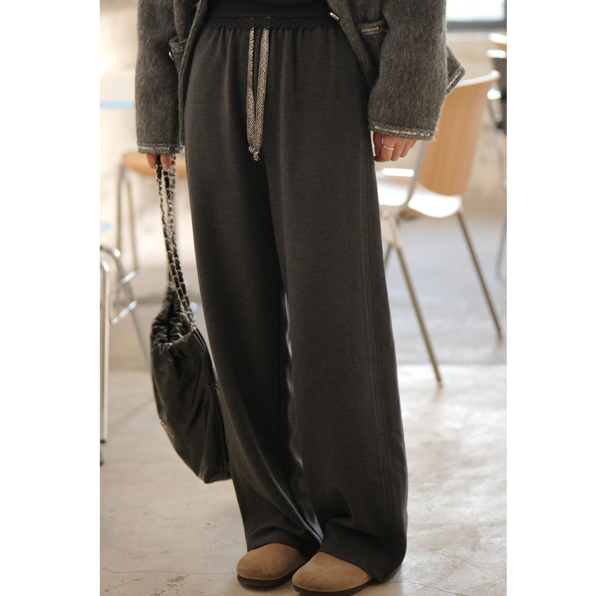 YOI MAGIS【米兰漫步】糯米裤女休闲直筒垂坠感软糯宽松显瘦阔腿裤