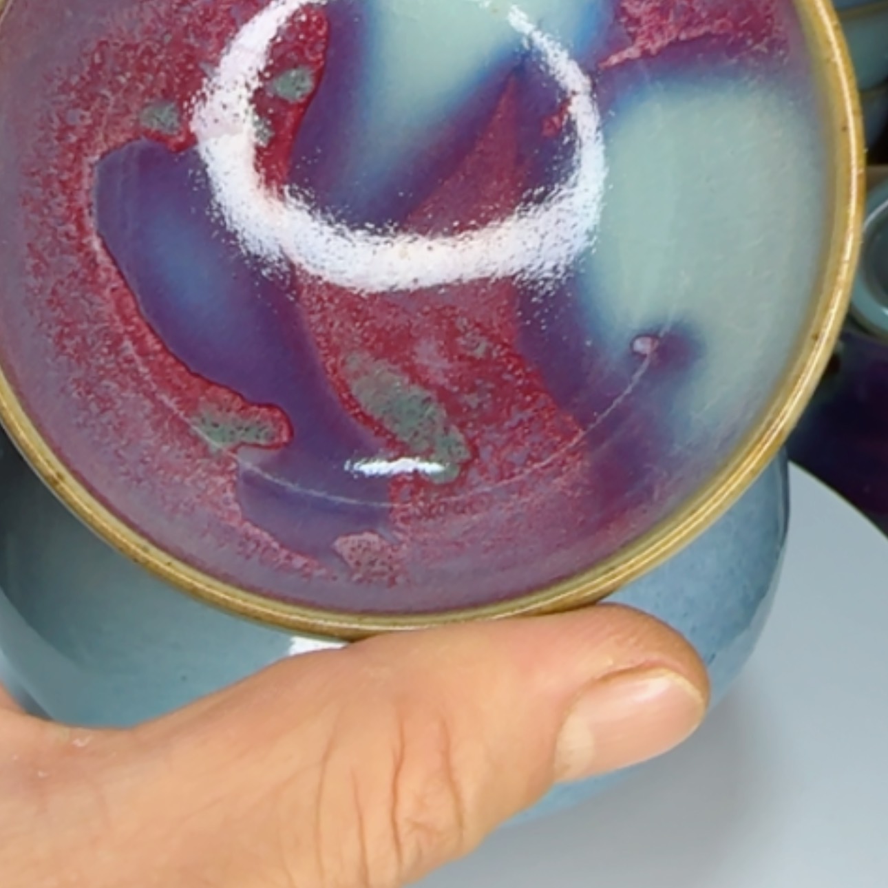 【闪购商品】摆件宋钧仿古鸡心碗（微瑕）