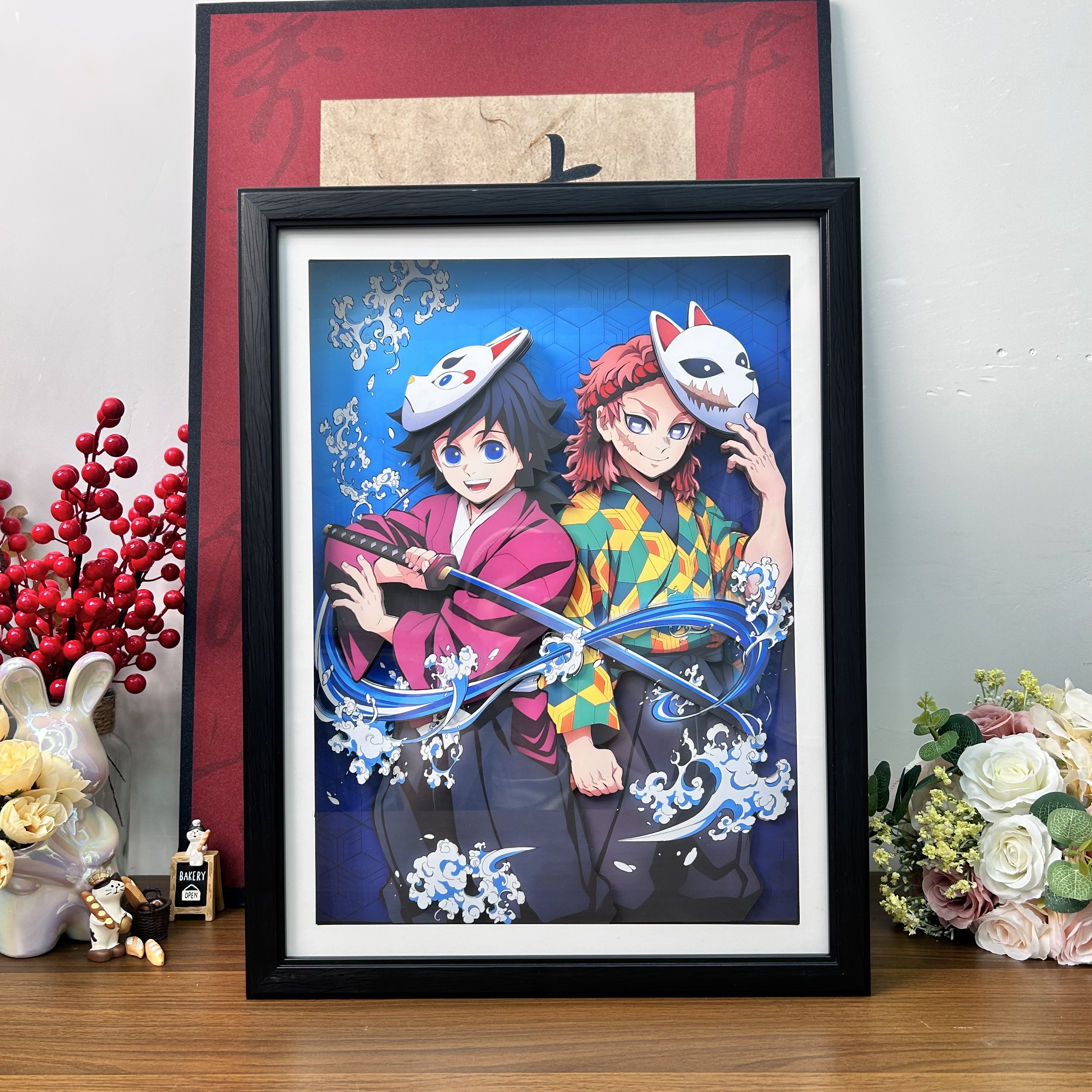 GMA61/27*21鬼灭双水柱鬼灭之刃3D立体客厅卧室装饰画壁画