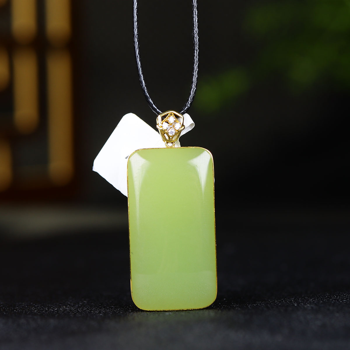 1111141和田玉黄玉无事牌挂件