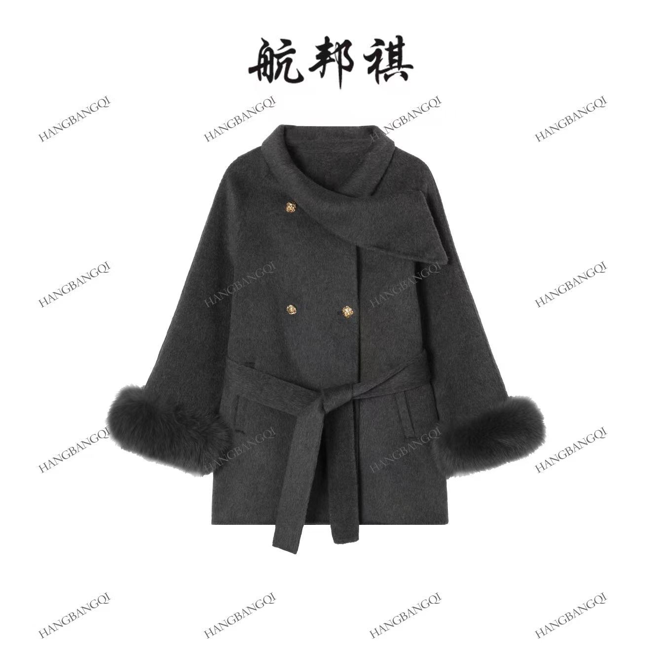 航邦祺"赫本序章"设计感双面羊毛大衣韩系千金风新款BQY25119