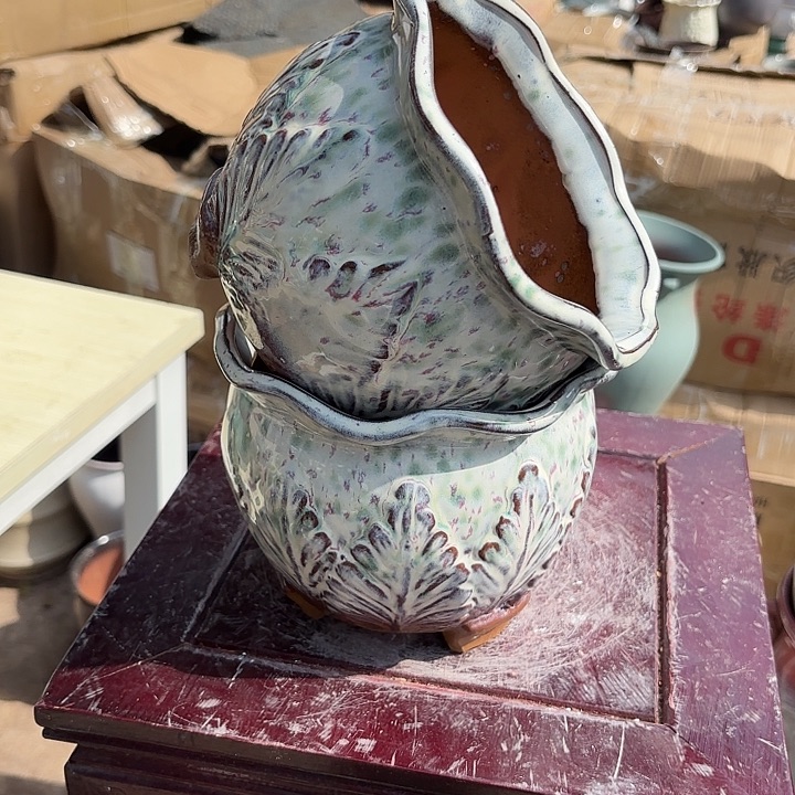 红陶白菜两个口径16.5*14