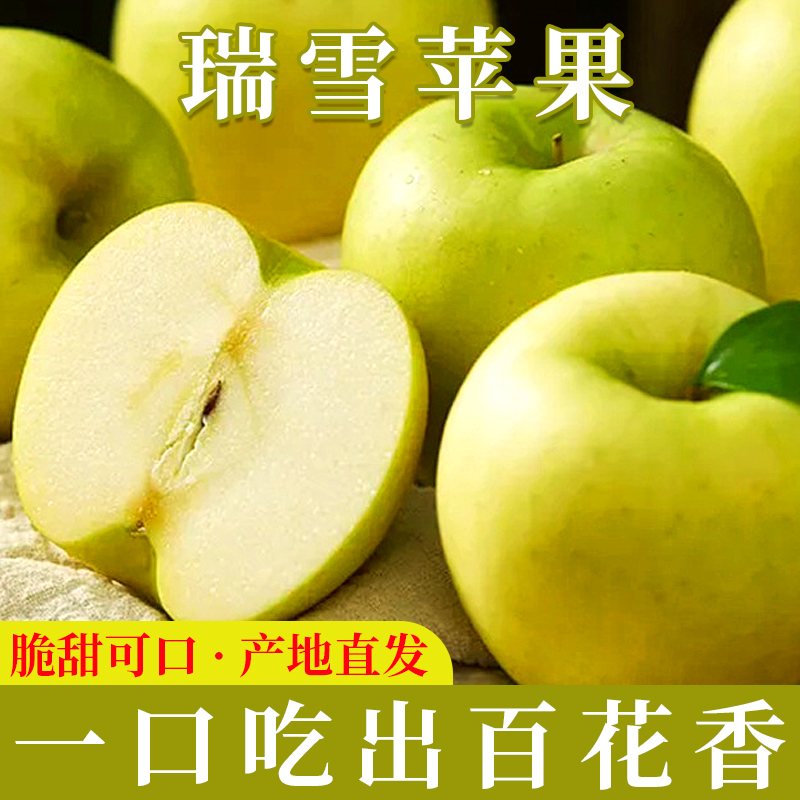 正宗瑞雪苹果脆甜多汁新鲜水果百花香新鲜水果现摘青苹果整箱水果