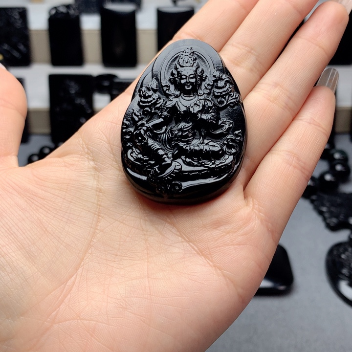 和田玉（墨玉）挂件未镶嵌