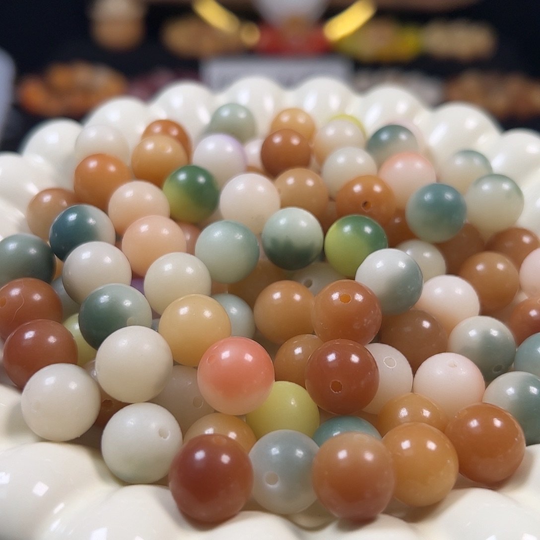菩提根/象牙果手串卡12炭烧多宝圆500颗