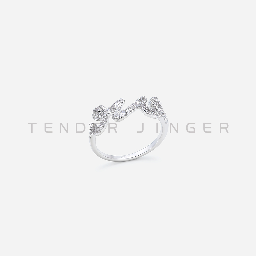 Tender Jinger 铜合金戒指 新款满天星LOVE戒指轻奢时尚高级感