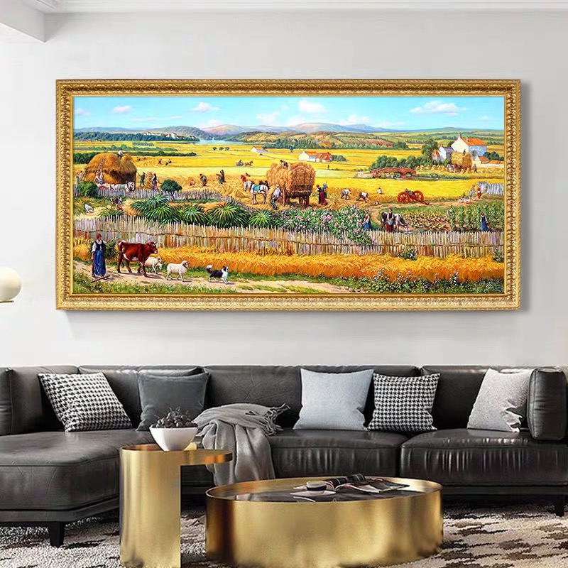梵高丰收田园风景装饰画客厅沙发背景餐厅装饰画