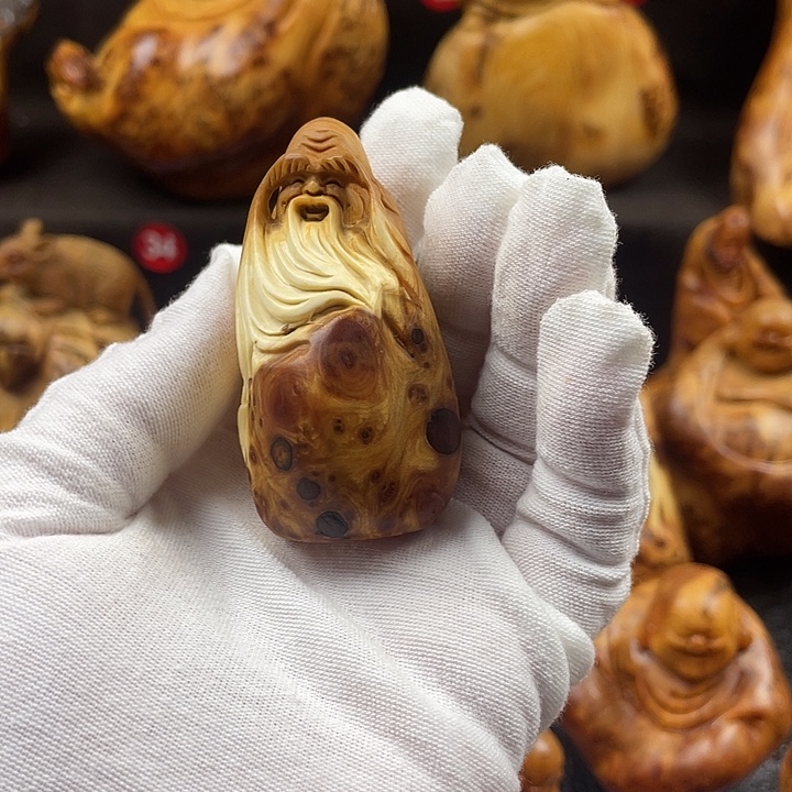 骂***萨柏木（崖柏）寿星手把件