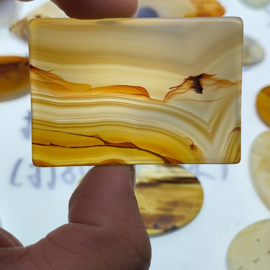 玛瑙/玉髓牌子足银镀金镶嵌