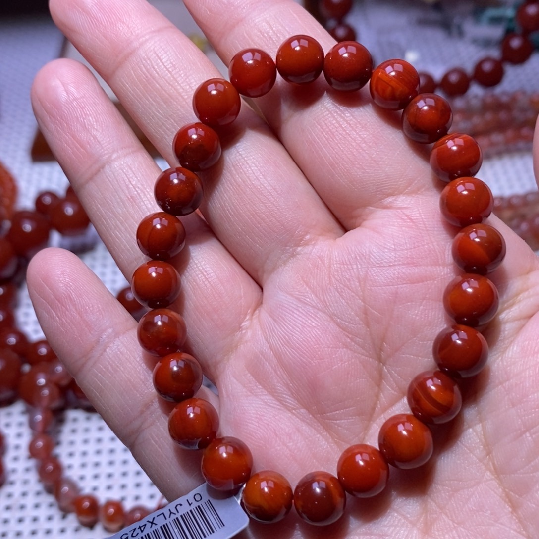 南红玛瑙未镶嵌手串卡8